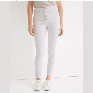 Madewell white mid rise skinny jeans